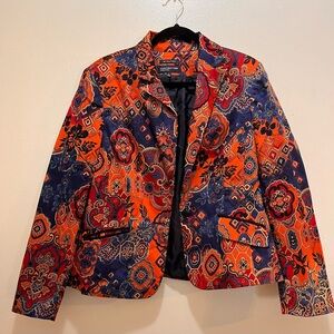 Jones New York Signature
Woman Stretch Blazer Sz 16
Lined Button Closure-Paisley